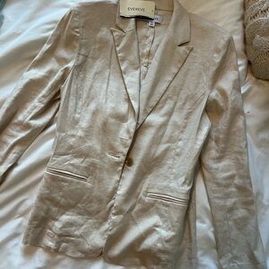 Evereve Light Tan Linen Blazer